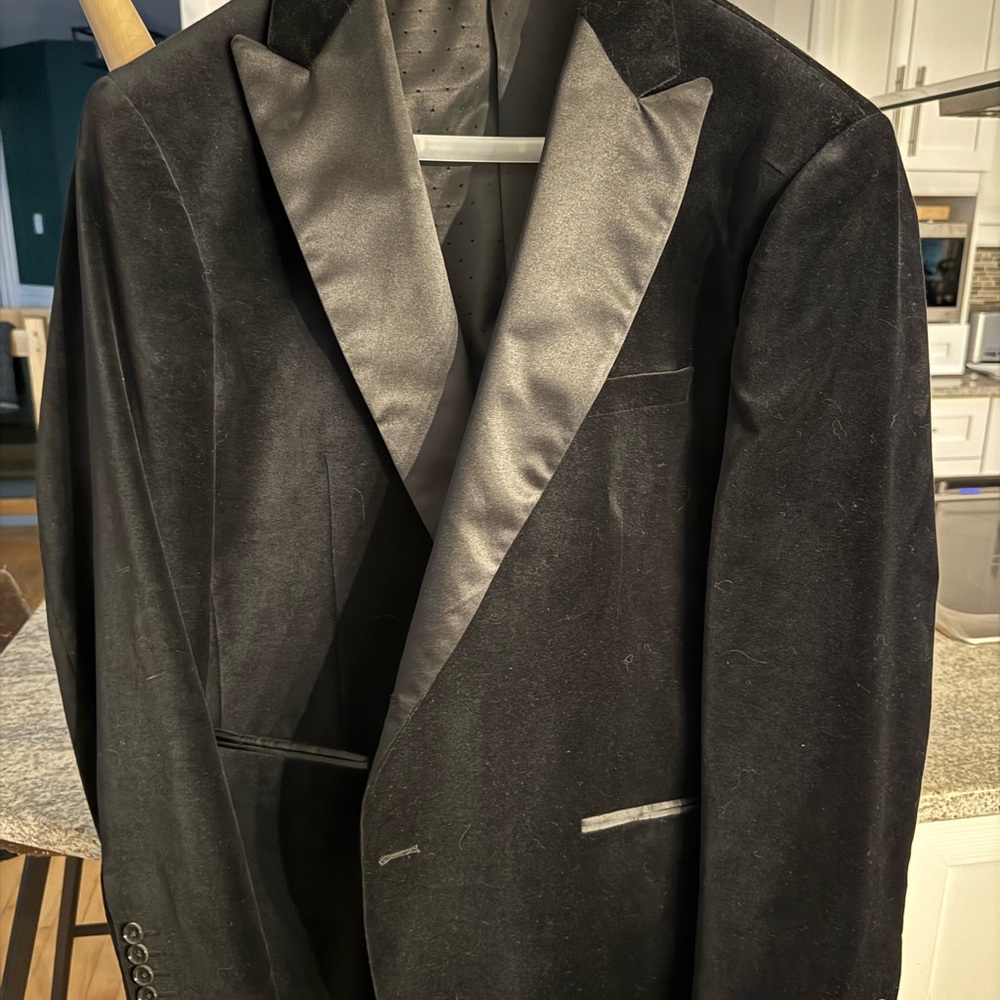 New Elegant Black Velvet Blazer Bosco Uomo 44R